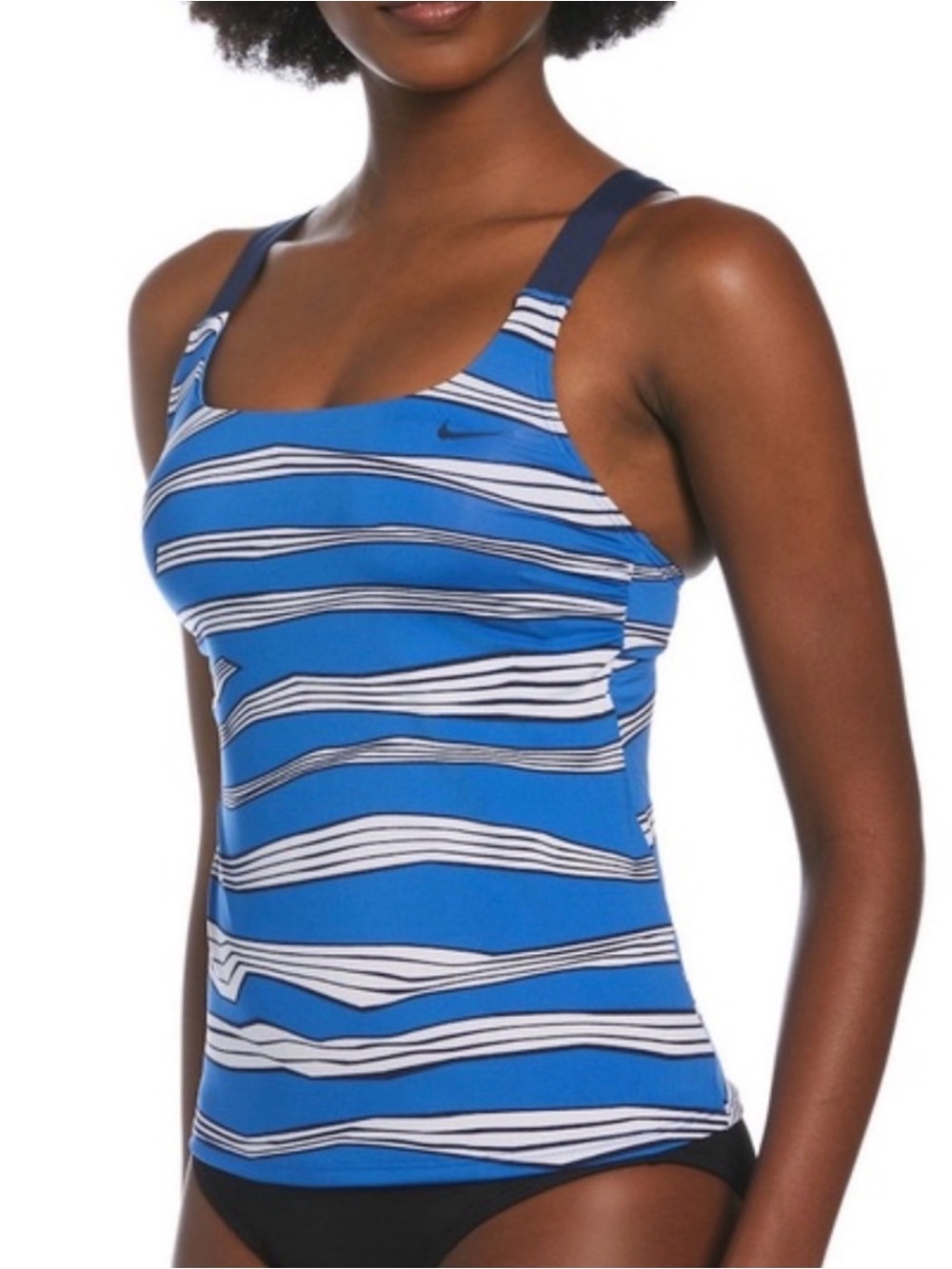 Nike NWT $56 Blue & White Striped Move To Zero Swim Tank - Size 2X